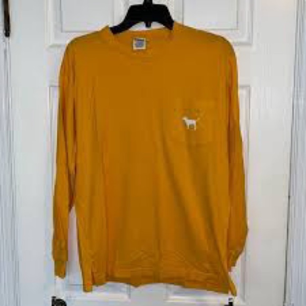 Victoria Secret PINK Yellow Long-Sleeve Shirt~ x small